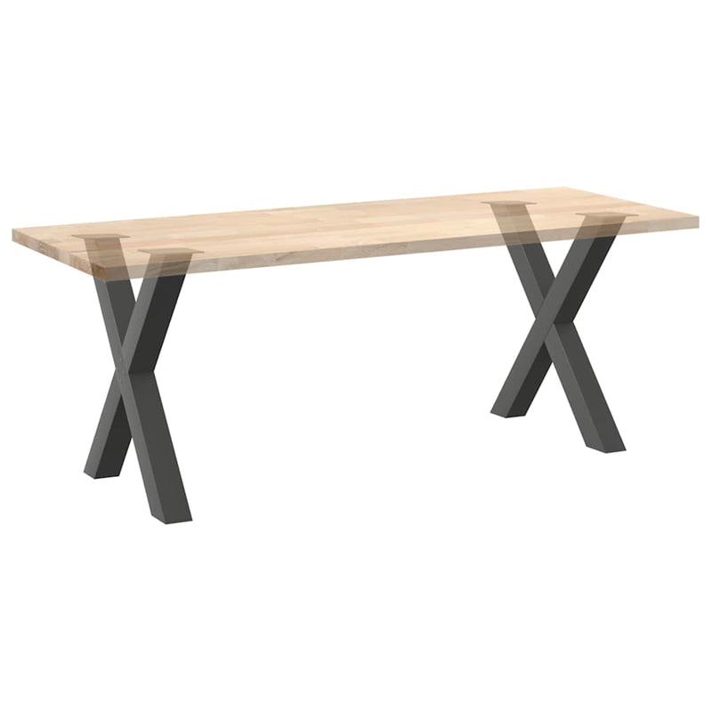 Picioare de masă în formă de X, 2 buc., antracit, 80x(72-73) cm, oțel