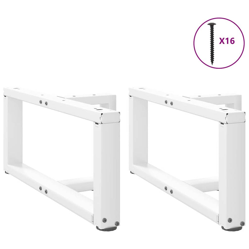Picioare pentru măsuță de cafea în formă de T, 2 buc., alb, 60x25x(30-31) cm, oțel