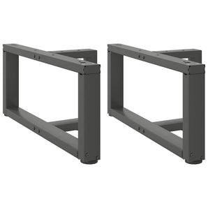 Picioare pentru măsuță de cafea în formă de T, 2 buc., antracit, 60x25x(30-31) cm, oțel