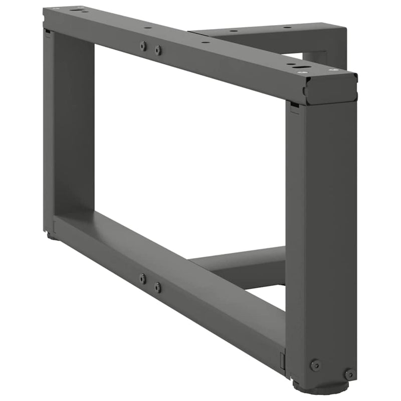 Picioare pentru măsuță de cafea în formă de T, 2 buc., antracit, 60x25x(30-31) cm, oțel