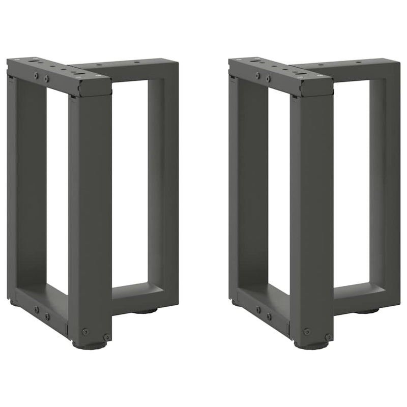Picioare pentru măsuță de cafea în formă de T, 2 buc., antracit, 28x25x(42-43) cm, oțel