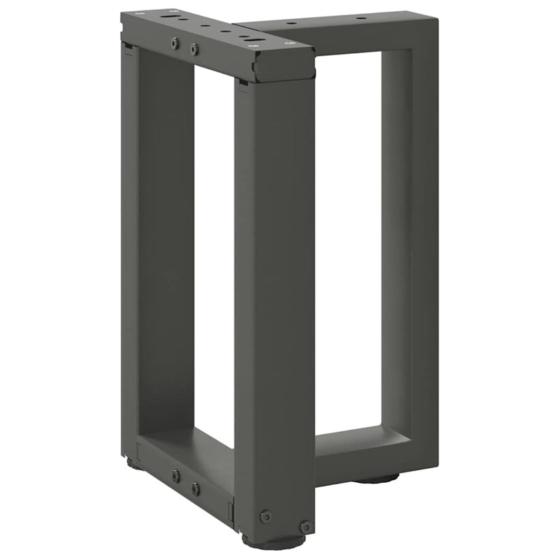Picioare pentru măsuță de cafea în formă de T, 2 buc., antracit, 28x25x(42-43) cm, oțel