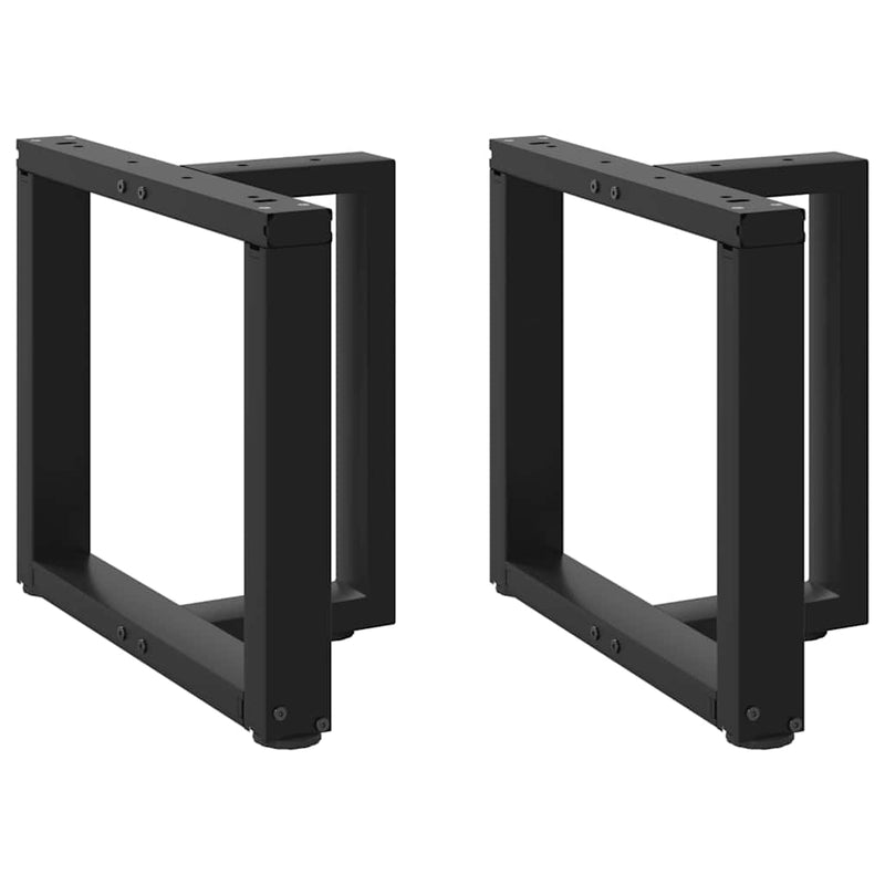 Picioare pentru măsuță de cafea în formă de T, 2 buc., negru, 50x25x(42-43) cm, oțel