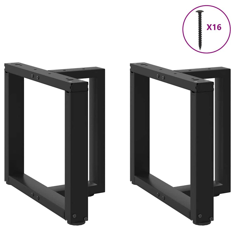 Picioare pentru măsuță de cafea în formă de T, 2 buc., negru, 50x25x(42-43) cm, oțel