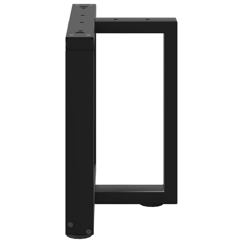 Picioare pentru măsuță de cafea în formă de T, 2 buc., negru, 50x25x(42-43) cm, oțel