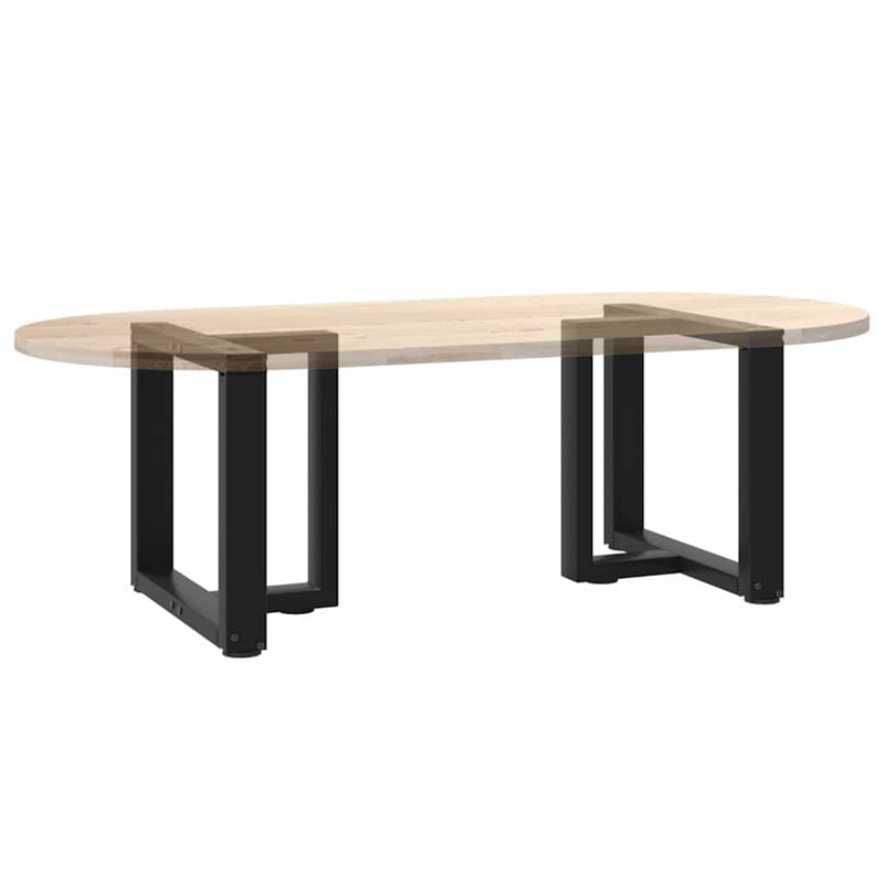 Picioare pentru măsuță de cafea în formă de T, 2 buc., negru, 50x25x(42-43) cm, oțel