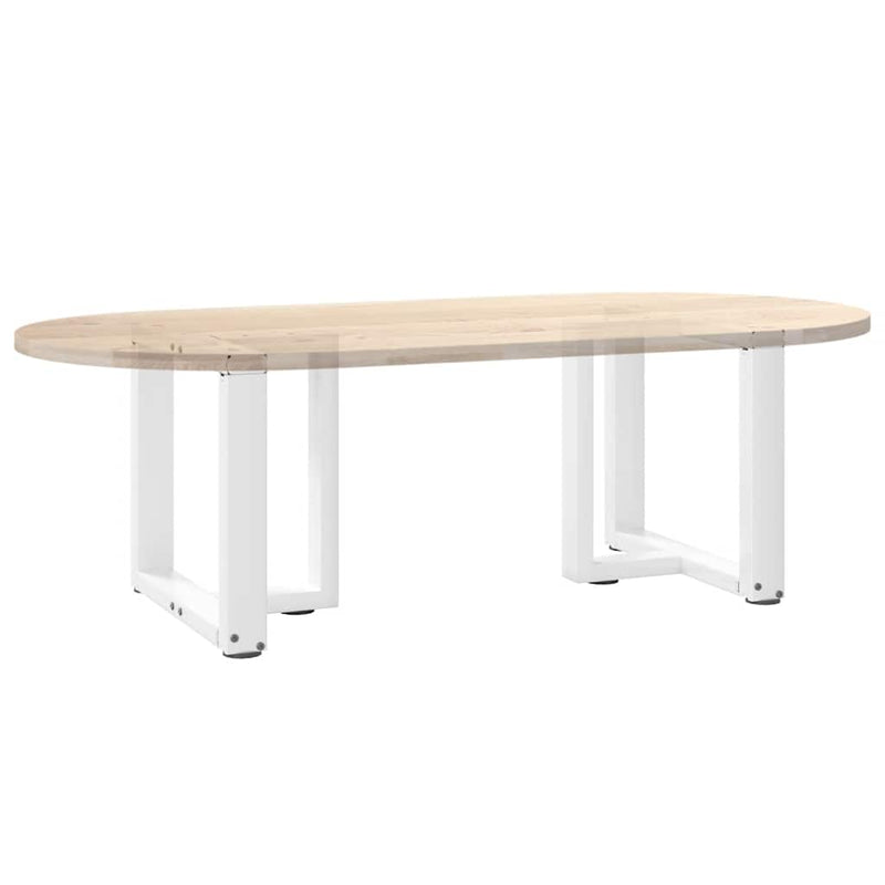 Picioare pentru măsuță de cafea în formă de T, 2 buc., alb, 50x25x(42-43) cm, oțel