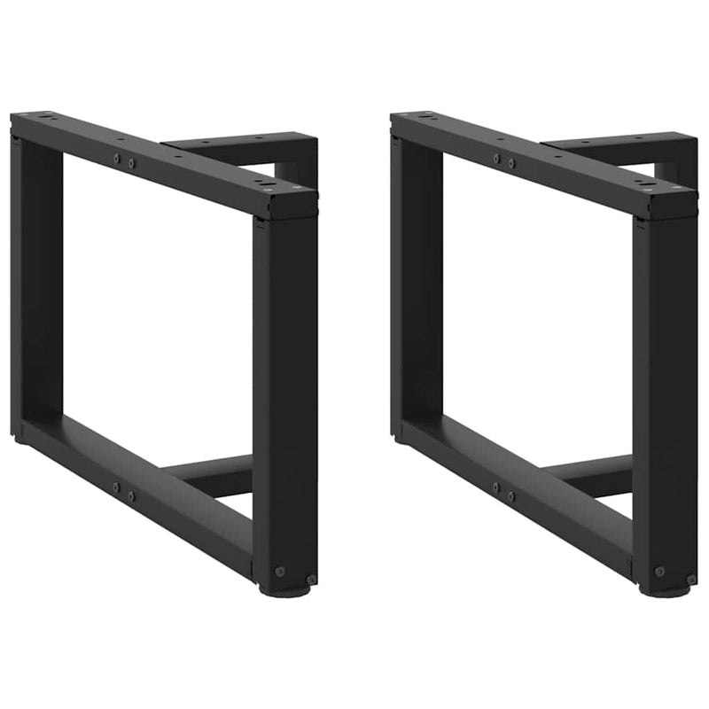 Picioare pentru măsuță de cafea în formă de T, 2 buc., negru, 60x25x(42-43) cm, oțel