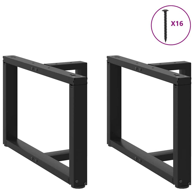 Picioare pentru măsuță de cafea în formă de T, 2 buc., negru, 60x25x(42-43) cm, oțel