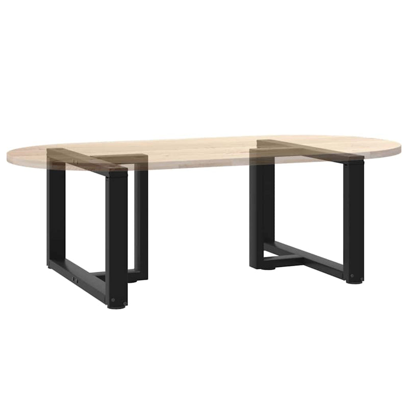 Picioare pentru măsuță de cafea în formă de T, 2 buc., negru, 60x25x(42-43) cm, oțel