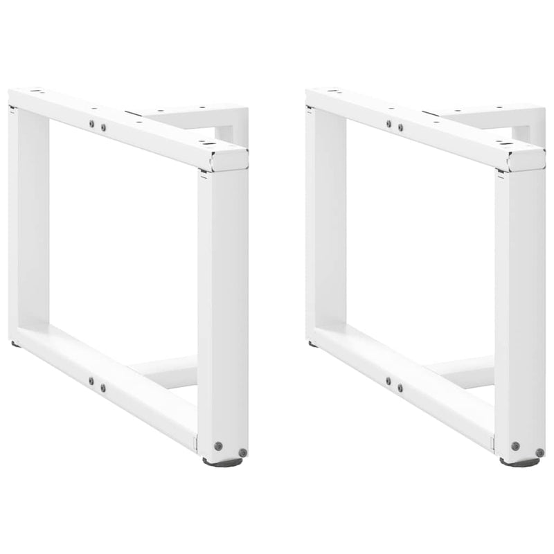 Picioare pentru măsuță de cafea în formă de T, 2 buc., alb, 60x25x(42-43) cm, oțel