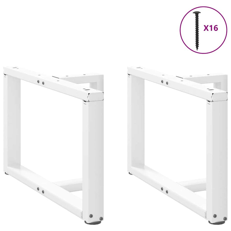 Picioare pentru măsuță de cafea în formă de T, 2 buc., alb, 60x25x(42-43) cm, oțel