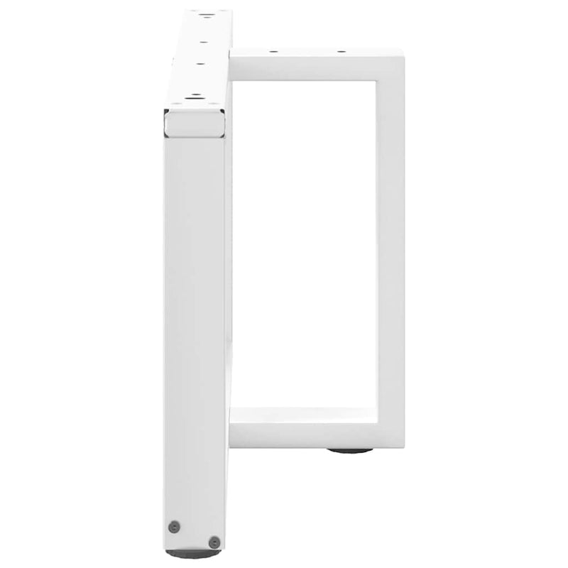 Picioare pentru măsuță de cafea în formă de T, 2 buc., alb, 60x25x(42-43) cm, oțel