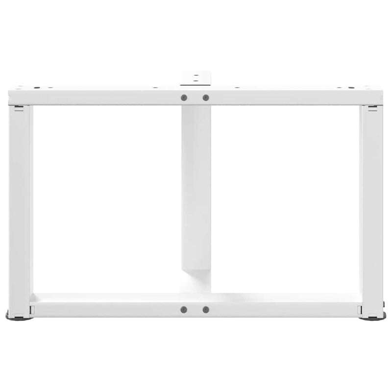 Picioare pentru măsuță de cafea în formă de T, 2 buc., alb, 60x25x(42-43) cm, oțel