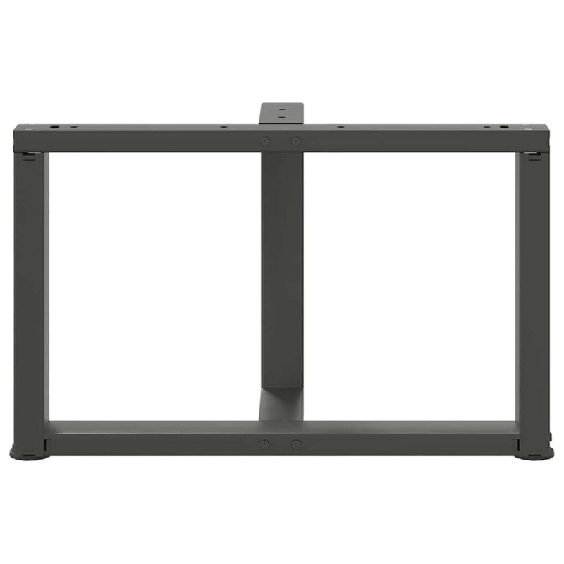 Picioare pentru măsuță de cafea în formă de T, 2 buc., antracit, 60x25x(42-43) cm, oțel