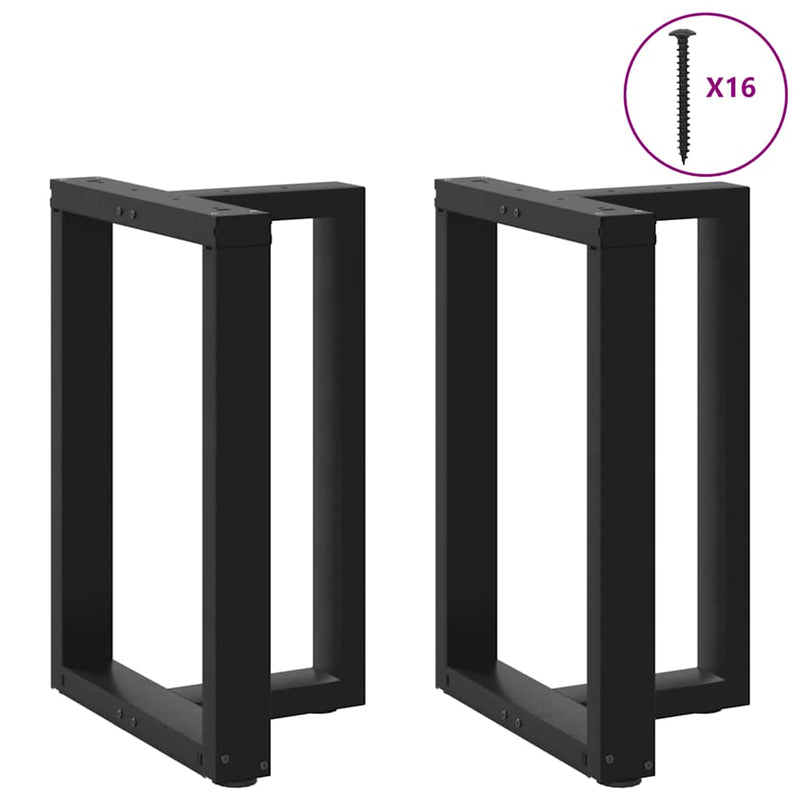 Picioare de masă în formă de T, 2 buc., negru, 50x35x(72-73) cm, oțel