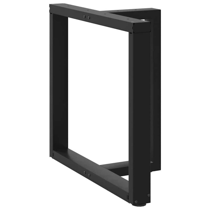 Picioare de masă în formă de T, 2 buc., negru, 70x35x(72-73) cm, oțel