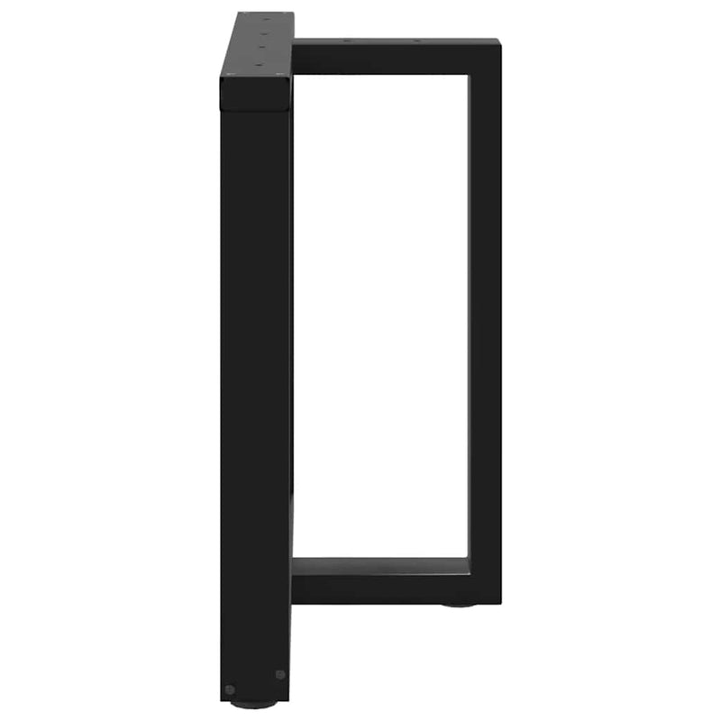 Picioare de masă în formă de T, 2 buc., negru, 70x35x(72-73) cm, oțel