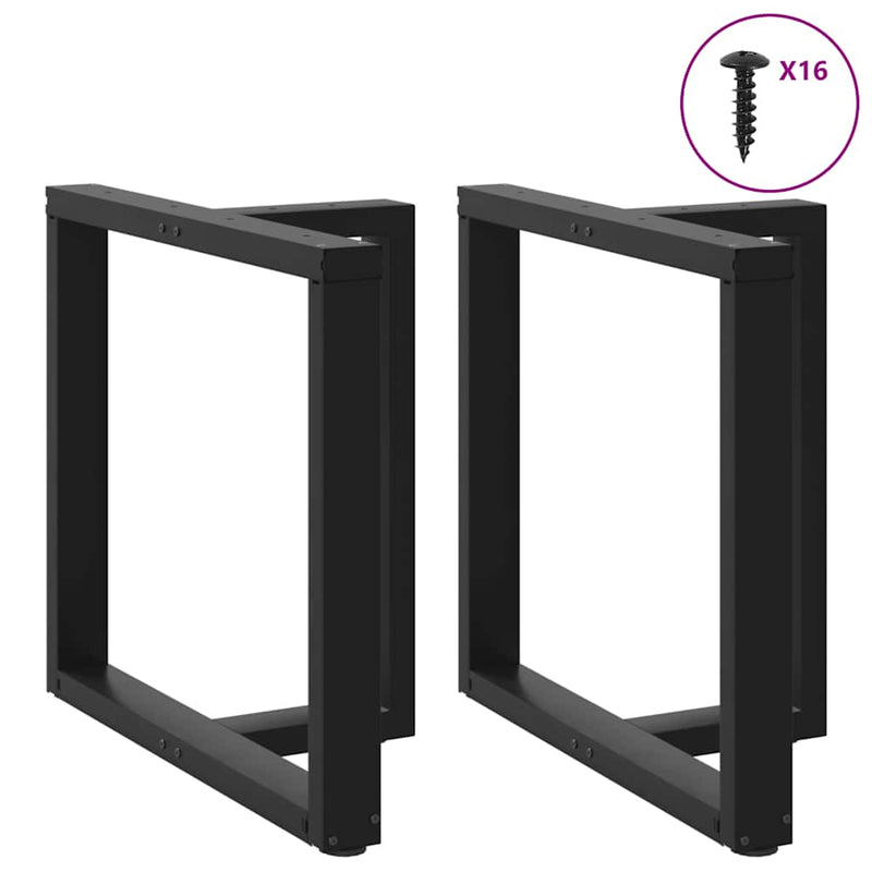 Picioare de masă în formă de T, 2 buc., negru, 70x35x(72-73) cm, oțel