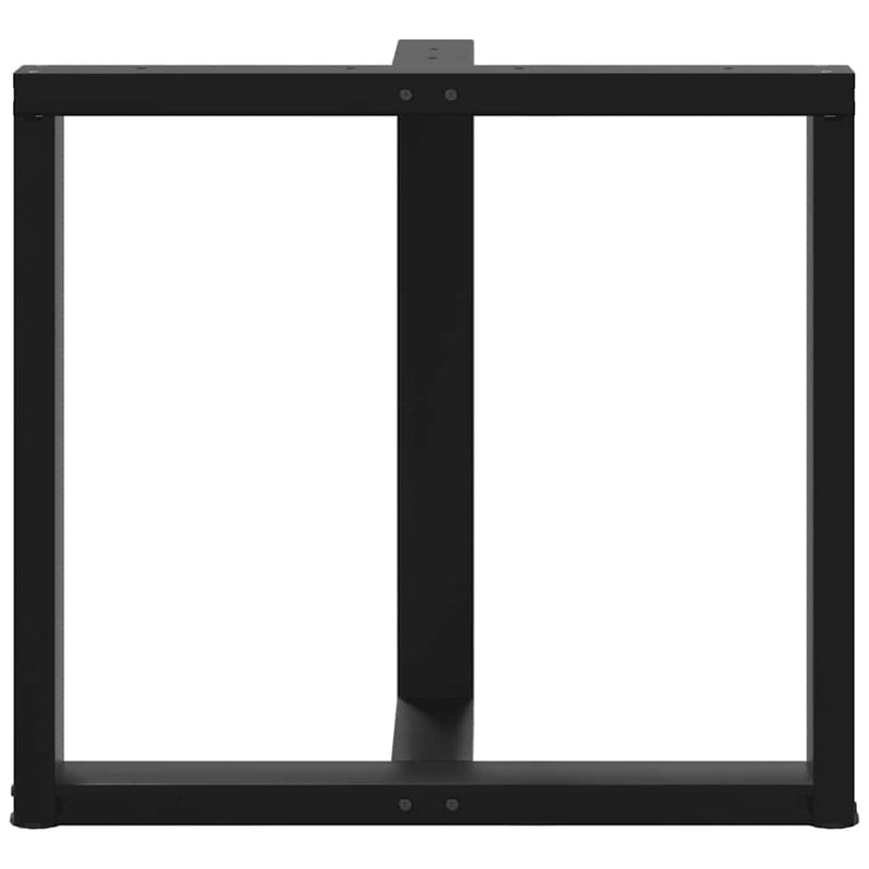 Picioare de masă în formă de T, 2 buc., negru, 70x35x(72-73) cm, oțel