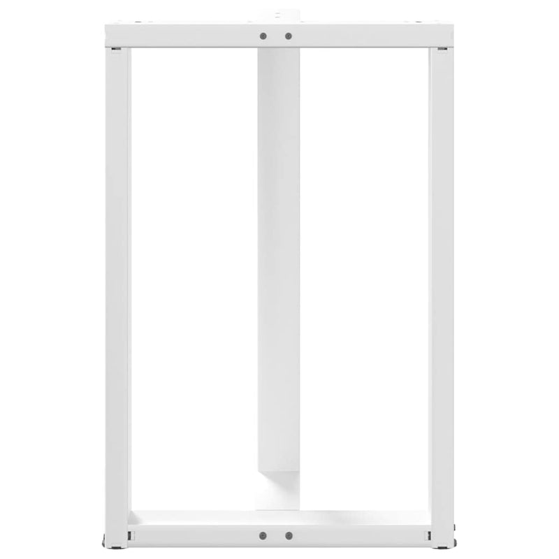 Picioare de masă de bar în formă de T, 2 buc., alb, 60x35x(90-91) cm, oțel