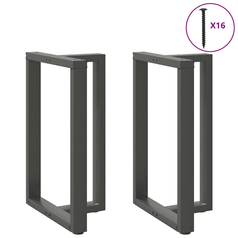 Picioare de masă de bar în formă de T, 2 buc., antracit, 60x35x(90-91) cm, oțel