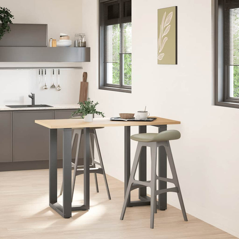 Picioare de masă de bar în formă de T, 2 buc., antracit, 60x35x(90-91) cm, oțel
