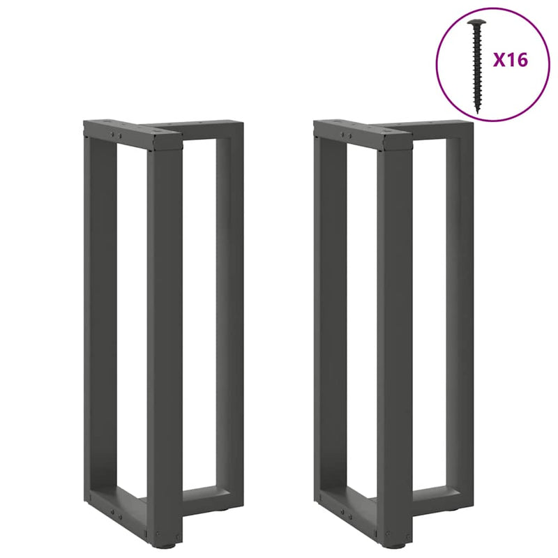 Picioare de masă de bar în formă de T, 2 buc., antracit, 40x35x(100-101) cm, oțel