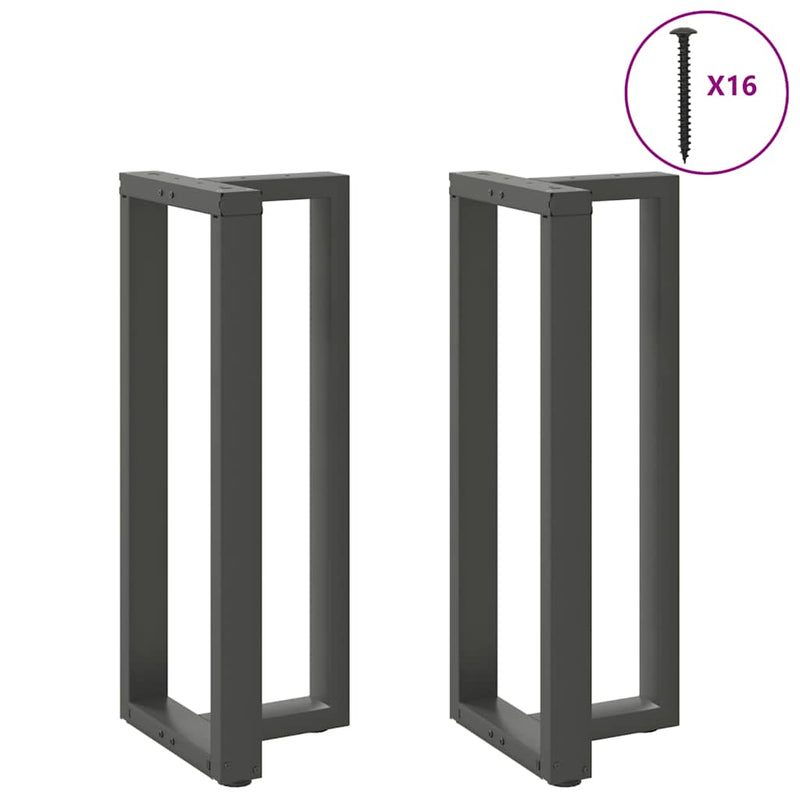 Picioare de masă de bar în formă de T, 2 buc., antracit, 50x35x(100-101) cm, oțel