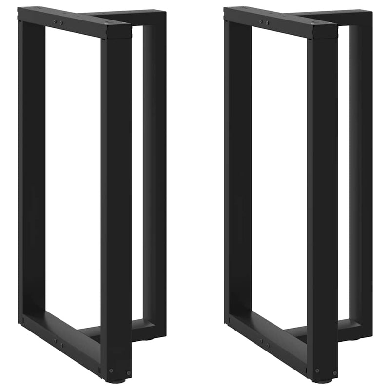 Picioare de masă de bar în formă de T, 2 buc., negru, 60x35x(100-101) cm, oțel