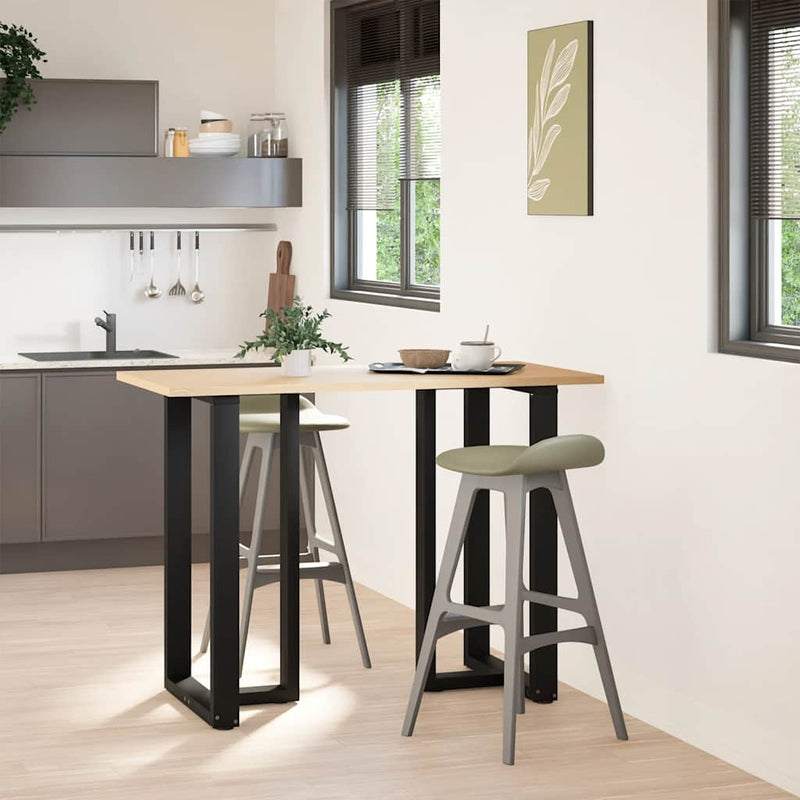 Picioare de masă de bar în formă de T, 2 buc., negru, 60x35x(100-101) cm, oțel