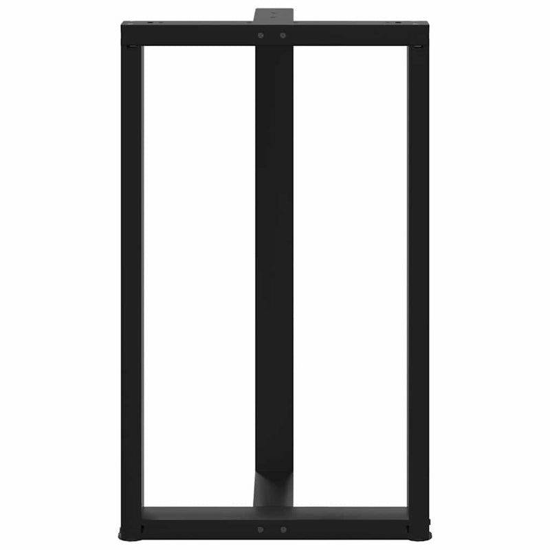 Picioare de masă de bar în formă de T, 2 buc., negru, 60x35x(100-101) cm, oțel