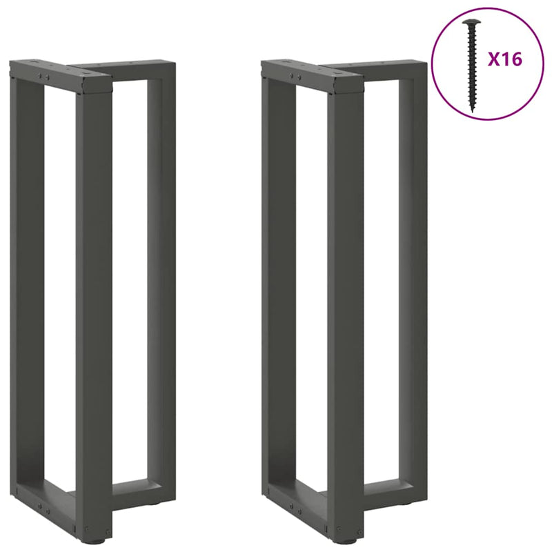 Picioare de masă de bar în formă de T, 2 buc., antracit, 40x35x(110-111) cm, oțel