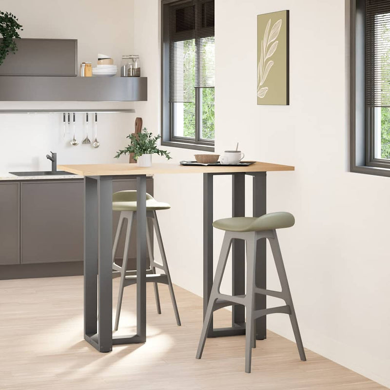 Picioare de masă de bar în formă de T, 2 buc., antracit, 50x35x(110-111) cm, oțel