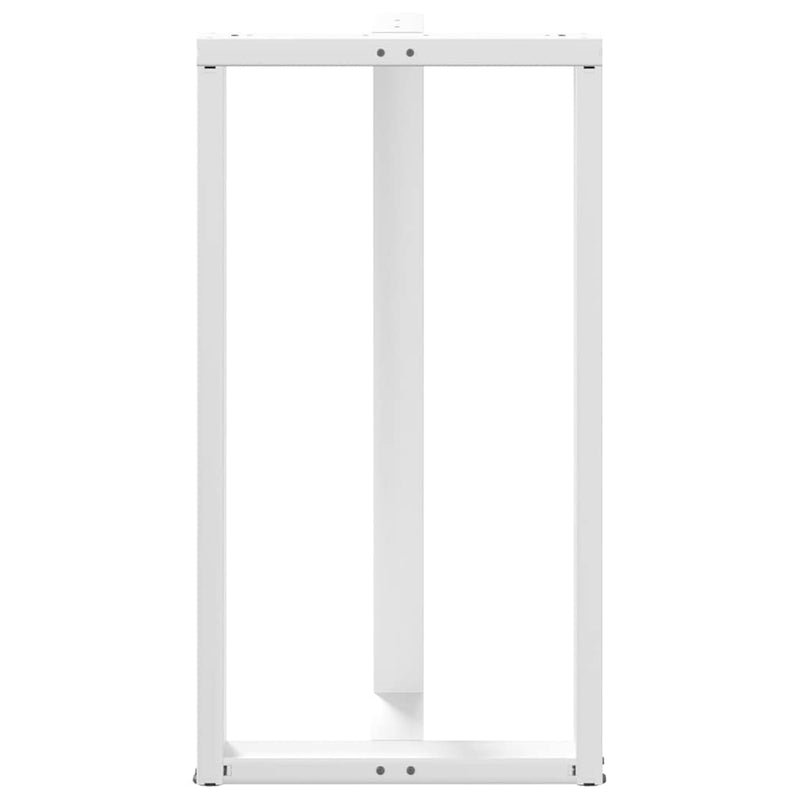 Picioare de masă de bar în formă de T, 2 buc., alb, 60x35x(110-111) cm, oțel