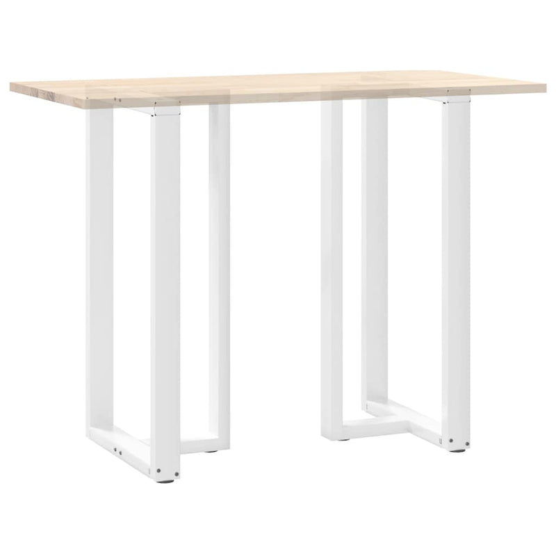 Picioare de masă de bar în formă de T, 2 buc., alb, 60x35x(110-111) cm, oțel