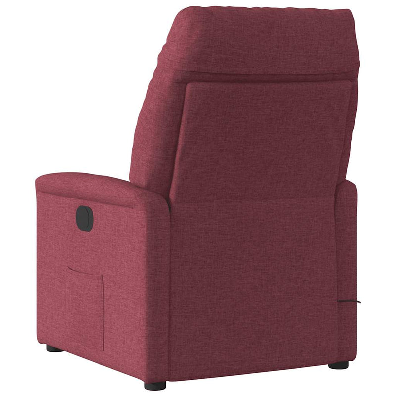 Fotoliu de masaj rabatabil, roșu vin, material textil