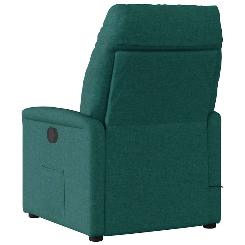 Fotoliu de masaj rabatabil, verde închis, material textil