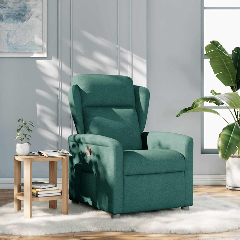 Fotoliu rabatabil, verde închis, material textil