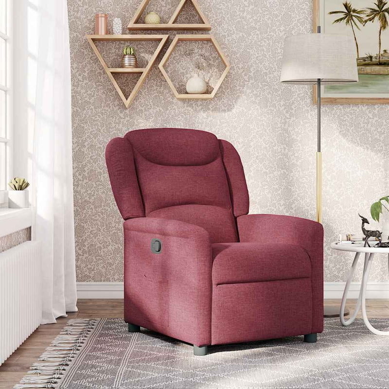 Fotoliu rabatabil, roșu vin, material textil