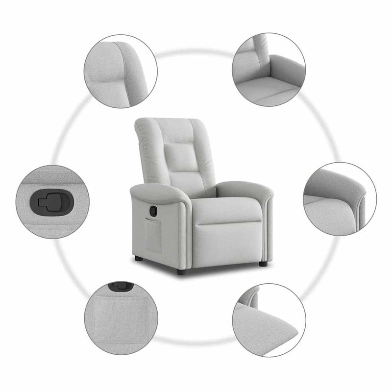 Scaun extensibil din stofă gri nor