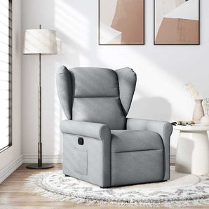 Fotoliu rabatabil, gri deschis, material textil