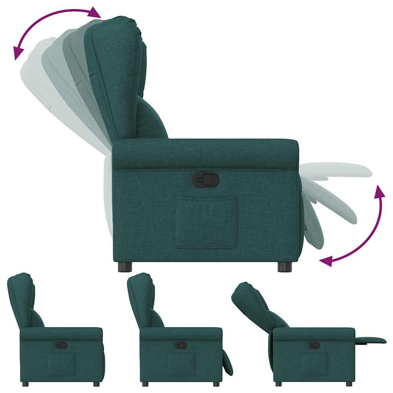 Fotoliu rabatabil, verde închis, material textil