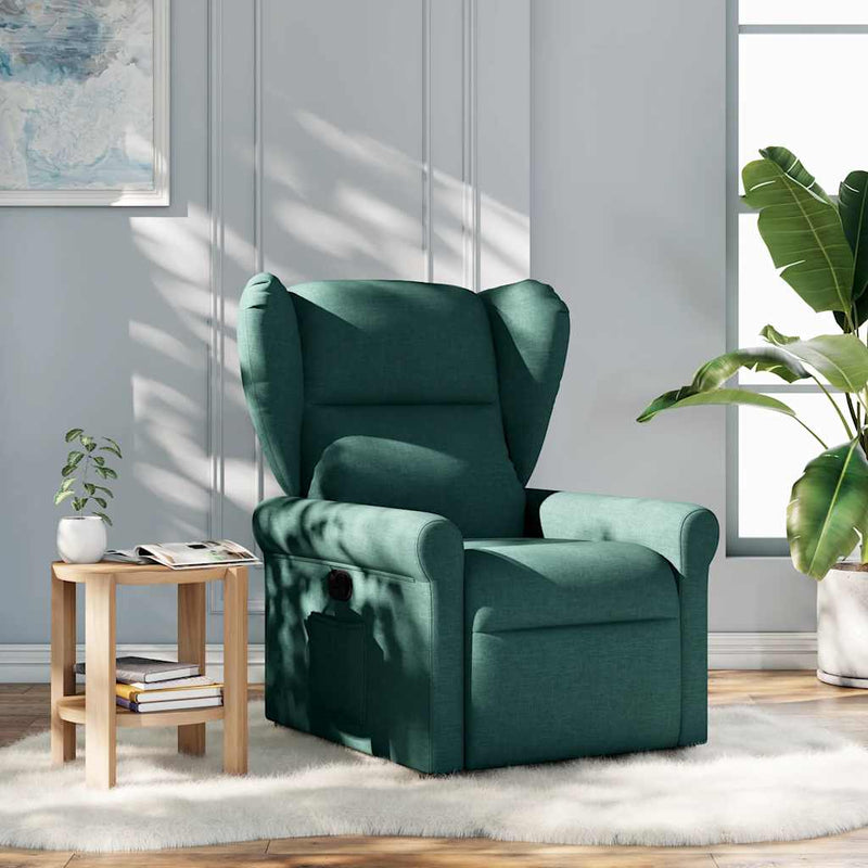 Fotoliu rabatabil, verde închis, material textil