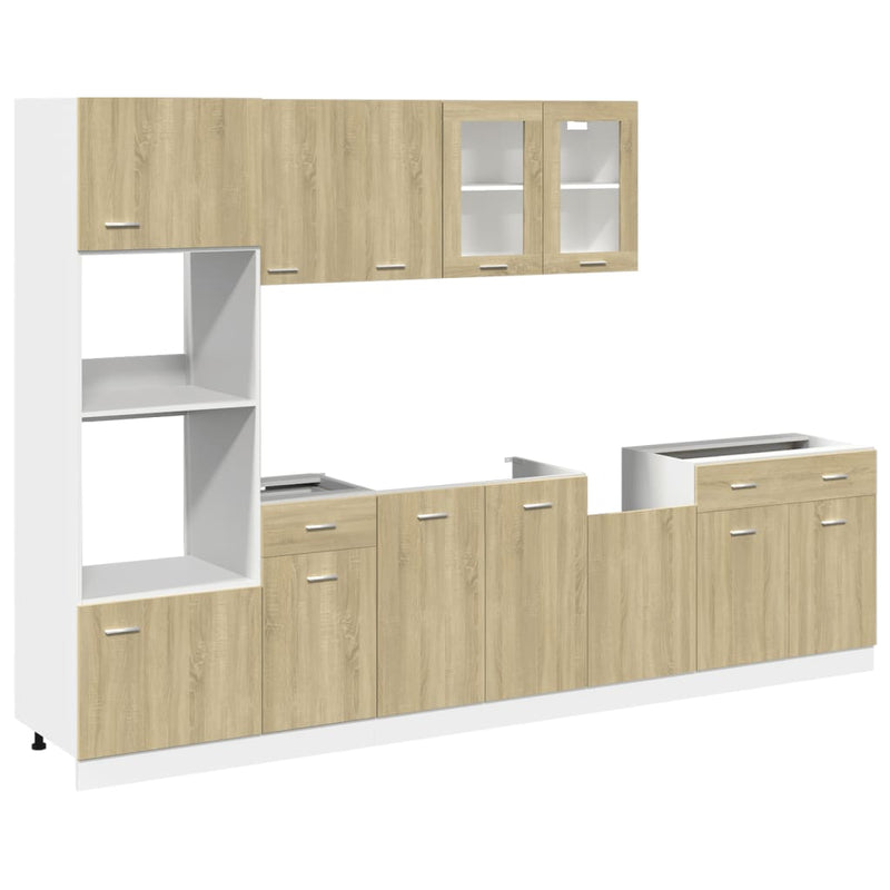 Set dulapuri de bucătărie Lyon 7 piese stejar sonoma, lemn prelucrat