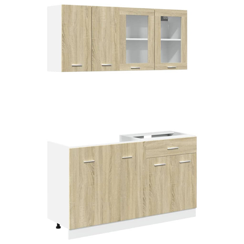Set dulapuri de bucătărie Lyon 4 piese stejar sonoma, lemn prelucrat