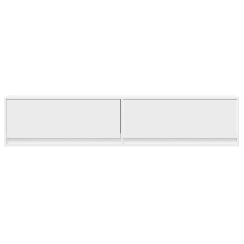 Comodă TV de perete cu lumini LED, alb, 180x31x38 cm
