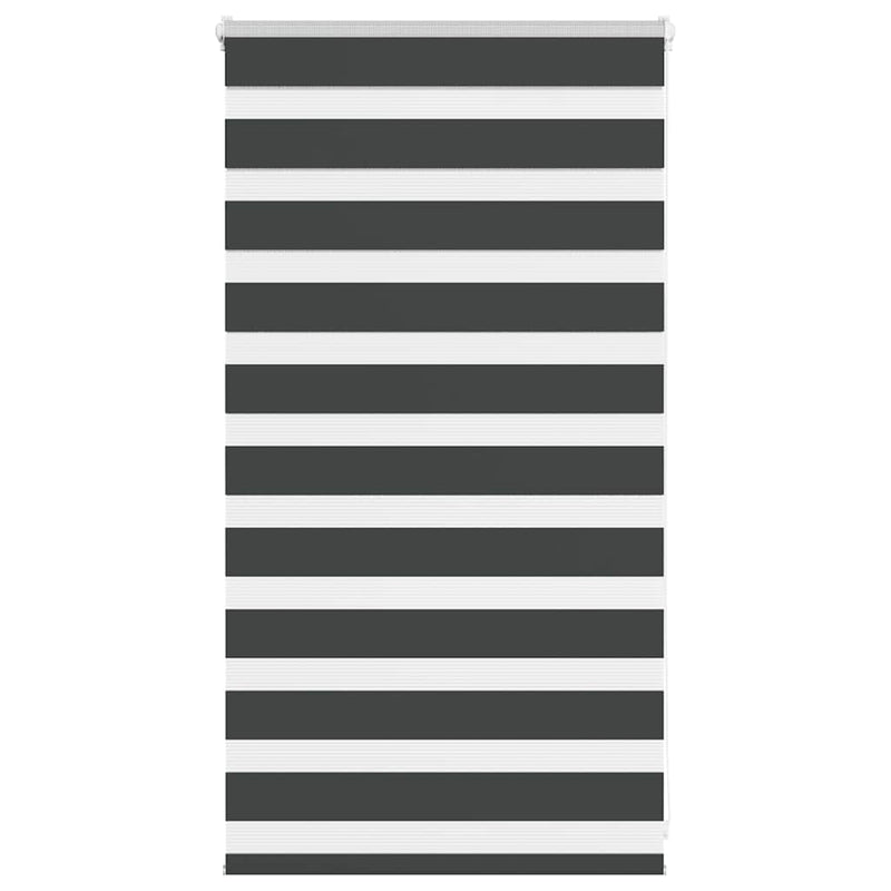 Jaluzea tip zebra neagră lățime țesătură 75,9 cm poliester