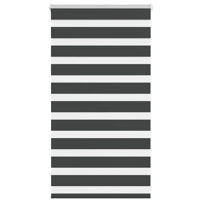 Jaluzea tip zebra neagră lățime țesătură 85,9 cm poliester