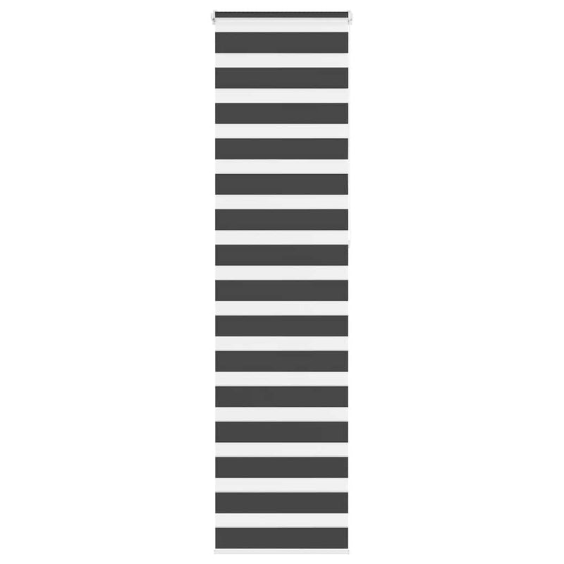 Jaluzea tip zebra neagră lățime țesătură 45,9 cm poliester